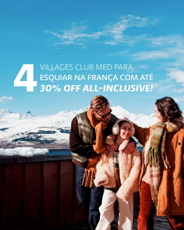 Conheça 4 villages para você aproveitar o melhor do ski com a exclusividade Club Med!

1 - Val Thorens Sensations

Fica na estação de ski mais alta da Europa, com acesso direto às melhores pistas e uma atmosfera vibrante para esquiadores e après-ski lovers.

2 - Val d'isere

Tradição e exclusividade na lendária Espace Killy, com pistas desafiadoras e um charmoso vilarejo alpino. Tudo isso emoldurado pelos Alpes Franceses! 

3 - Tignes

Diversão e neve garantida o ano todo, com pistas amplas, esportes mais radicais e uma estrutura moderna e sofisticada. Já vai pensando no que vai levar.

4 - Alpe D'Huez

Conhecida como a "ilha do sol", oferece ótimas condições de neve, ski para todos os níveis e a icônica pista Sarenne, uma das pistas pretas mais longas da Europa.

📅 De 25 a 28 de março, garanta até 30% de desconto na sua viagem dos sonhos aos resorts Club Med! Acesse e consulte: feiraodaneve.com.br

#SKIBrasil #SkiTheGlobeWithUs #FeiraoDaNeve #ClubMed #Ski #ViagemDeSki #AllInclusive