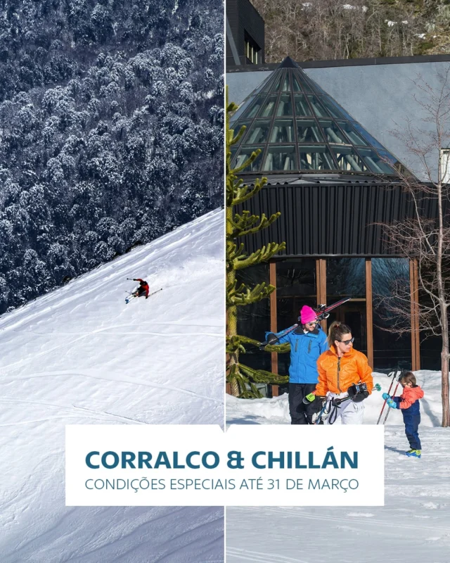 🏔️❄️O inverno está chegando ao Hemisfério Sul! Corralco e Chillán estão entre os melhores destinos para viver momentos inesquecíveis na neve. Quer ver?

Corralco: Um refúgio cercado por bosques de araucárias milenares e pelo imponente vulcão Lonquimay. Suas montanhas recebem metros de neve por temporada, criando condições perfeitas para esquiar. Em meio a tudo isso, o Corralco Resort de Montaña oferece conforto, exclusividade e uma conexão autêntica com a natureza.

Chillán: Aqui, a pedida é esquiar entre dois vulcões, deslizar pela pista mais longa do Hemisfério Sul, a icônica Tres Marías, e relaxar em águas termais após um dia na neve. No Hotel Termas de Chillán, cada detalhe é pensado para unir aventura, bem-estar e gastronomia refinada, tornando sua experiência ainda mais especial.

Gostou? Nossos experts têm condições especiais para você esquiar nesta temporada. Entre em contato e garanta suas próximas férias de ski no Chile! 🎿🔥

#TTWGroup #TravelTheWorld #SKIBrasil #SkiTheGlobeWithUs #Corralco #TermasDeChillán #Ski #ViagemDeSki #Chile